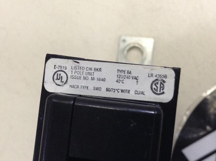 Used CUTLER HAMMER 20 Amp Circuit Breaker BA120 #75220