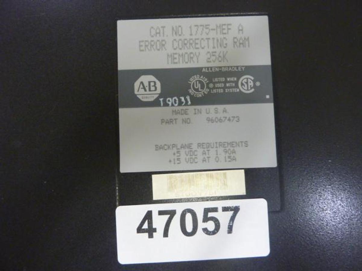 Used ALLEN BRADLEY Error Correcting Ram Memory 1775-MEF SER A #47057
