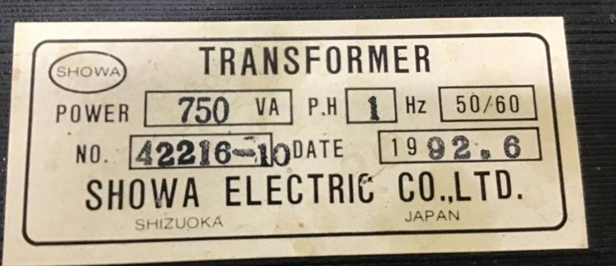 Used SHOWA 0.75 kVA Transformer 42216-10 USED