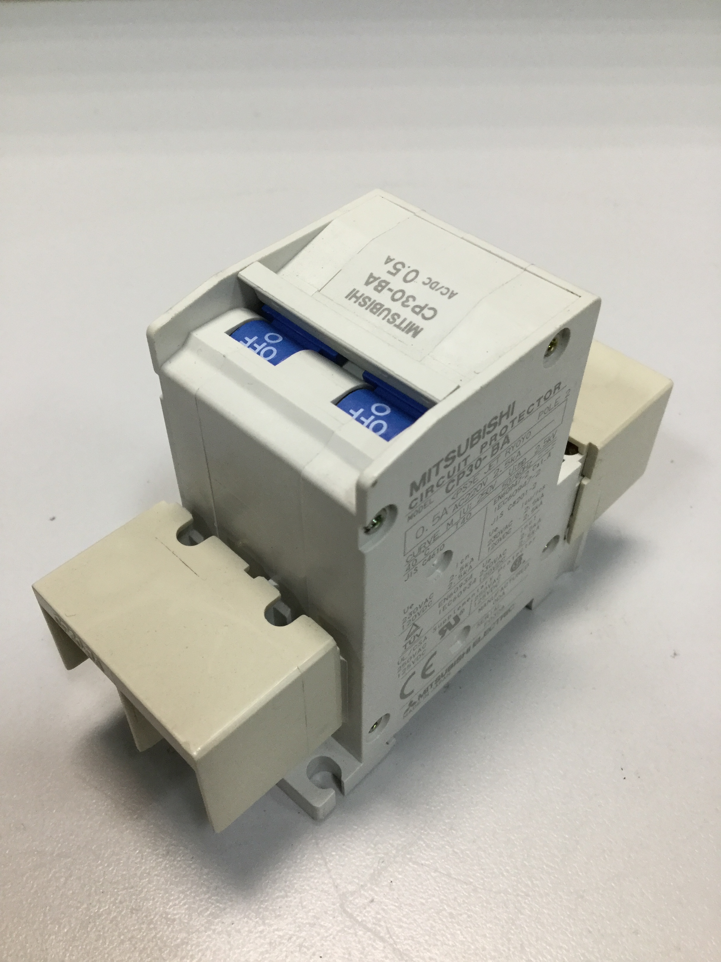 Used MITSUBISHI 0.5 Amp Circuit Protector CP30-BA-2P-0.5A USED