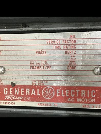 Used GENERAL ELECTRIC 20 HP Motor 5K286JL3131P #122642