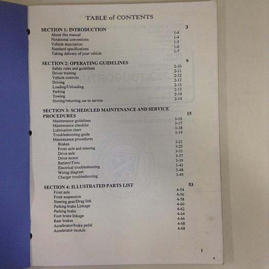 Used TAYLOR DUNN Operation and Maintenance Manual MB-248-05 #71073