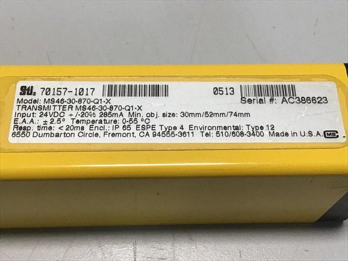 Used STI Light Curtain Transmitter MS46-30-870-Q1-X #112832