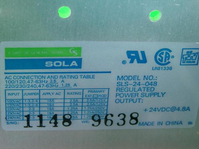 Used SOLA Power Supply SLS-24-048 USED