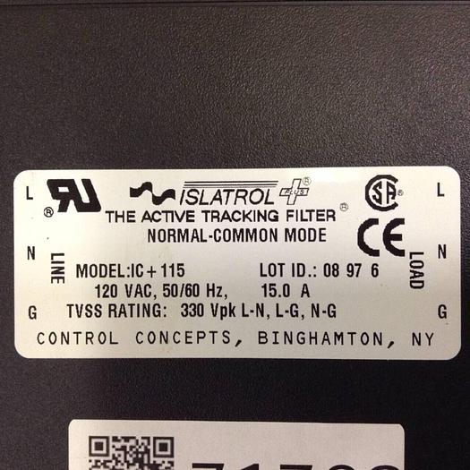 Used CONTROL CONCEPTS Active Tracking Filter IC+115 #71768
