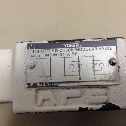 Used YUKEN Throttle & Check Modular Valve MSW-01-X-50 #72539