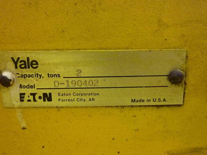 Used YALE HOISTS Trolley Chain Hoist D-190402 #56844