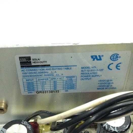Used SOLA ELECTRIC Regulated Power Supply SLT-12-31010-12T #82745