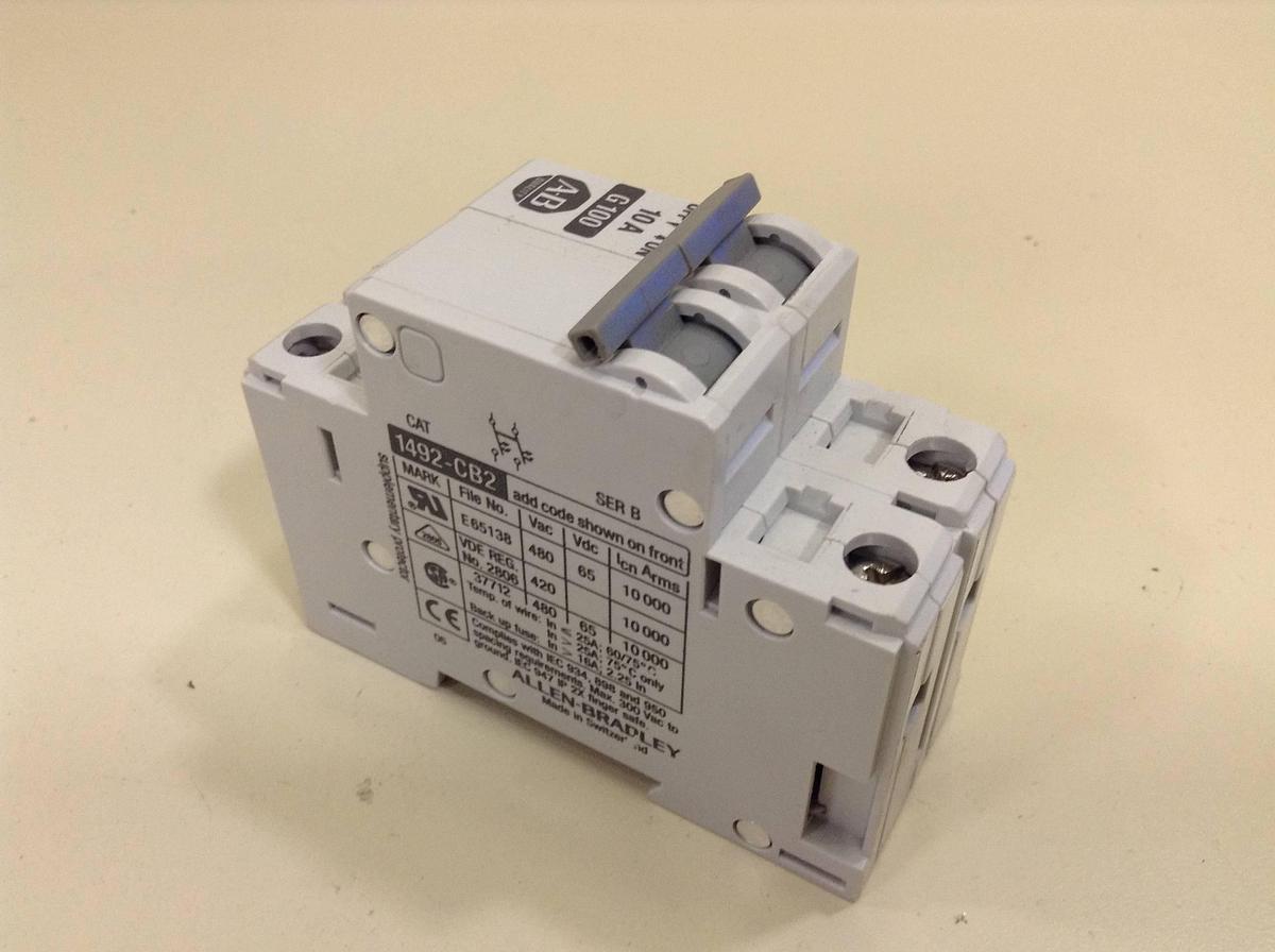 Used ALLEN BRADLEY 10 Amp Circuit Breaker 1492-CB2/G100 SER B Used