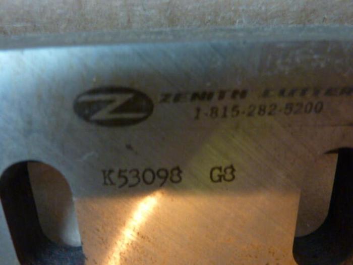 Used ZENITH CUTTER Granulator Blade / Knife K53098 #34110