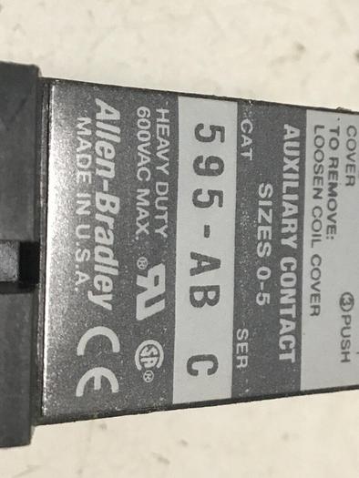 Used ALLEN BRADLEY Auxiliary Contact 595-AB SER C #119089