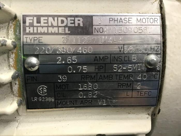 Used FLENDER 0.75 HP Die Height Motor ZF 112G71M4L4 #134947