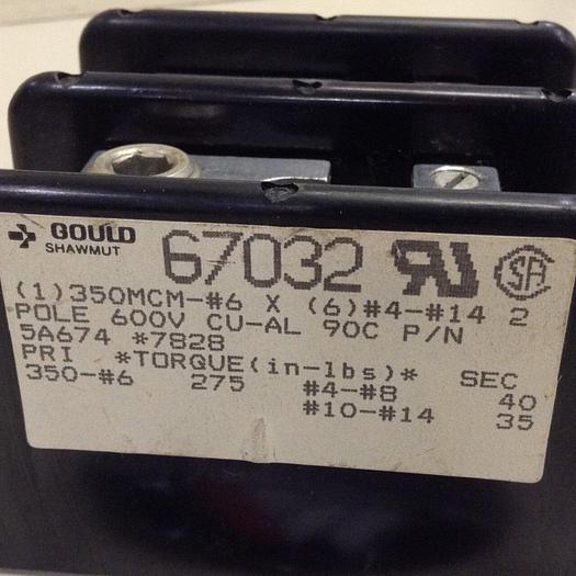Used GOULD / SHAWMUT Distribution Power Block 67032 #74392