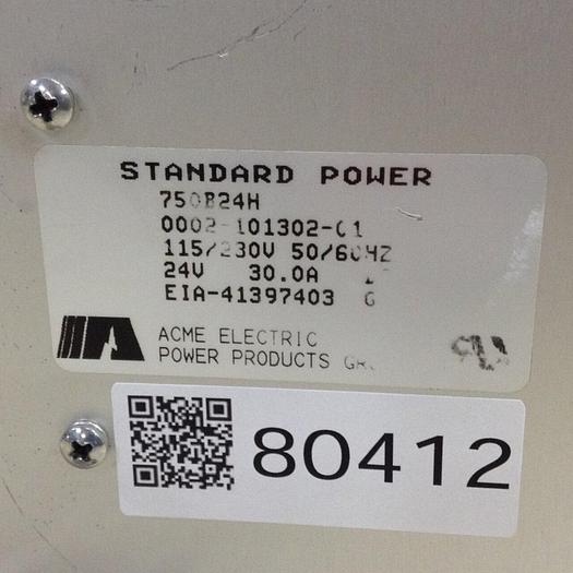 Used ACME ELECTRIC Standard Power Supply 750B24H #80412