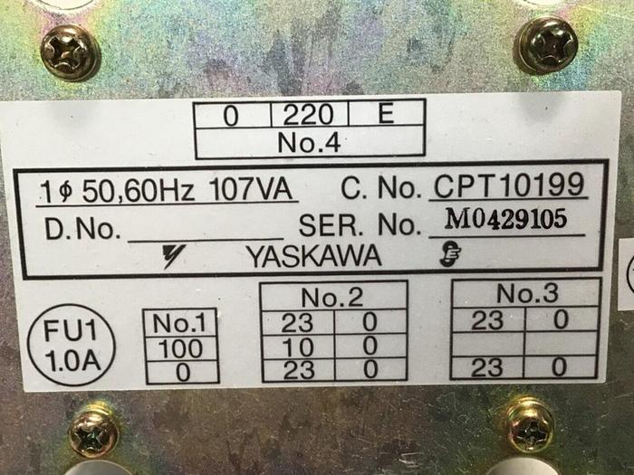 Used YASKAWA 0.107 kVA Transformer CPT10199 Used
