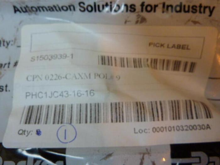 PARKER Fluid Connector 1JC43-16-16 #29467