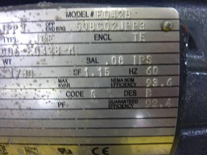 Used US ELECTRICAL MOTORS 15 HP Motor A15P2C Used