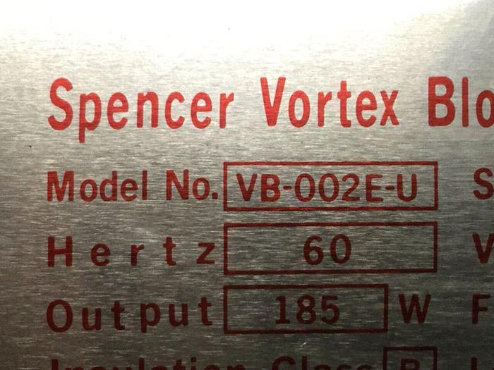 Used SPENCER Vortex Blower VB-002E-U #110086