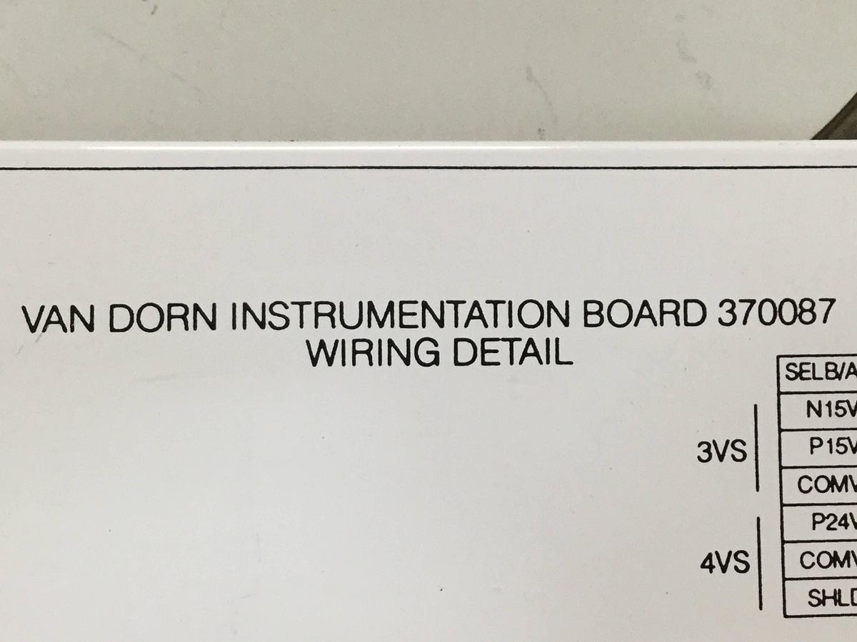 Used VAN DORN Instrumentation Board 370087 USED