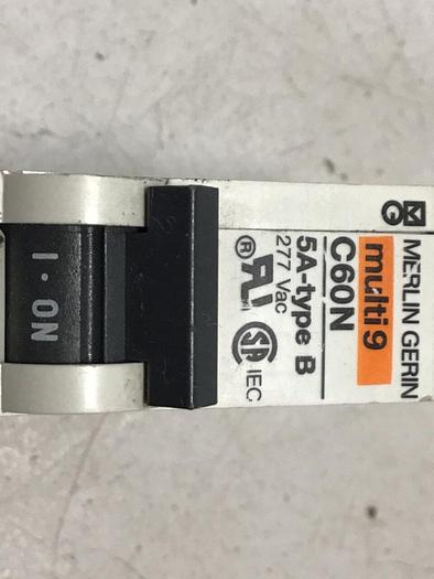 Used MERLIN GERIN 5 Amp Circuit Breaker C60N-5 #119701