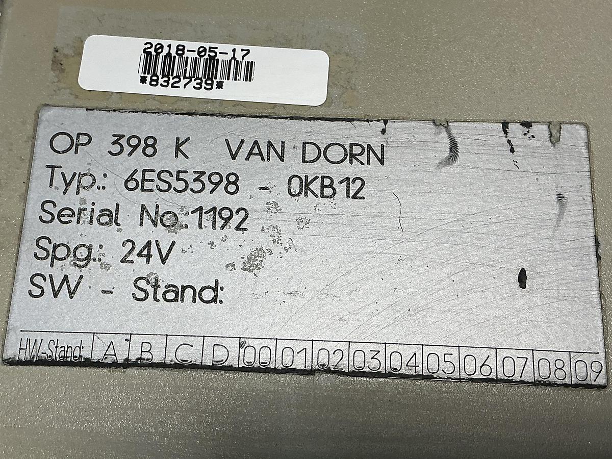 Used VAN DORN 6ES5398-0KB12