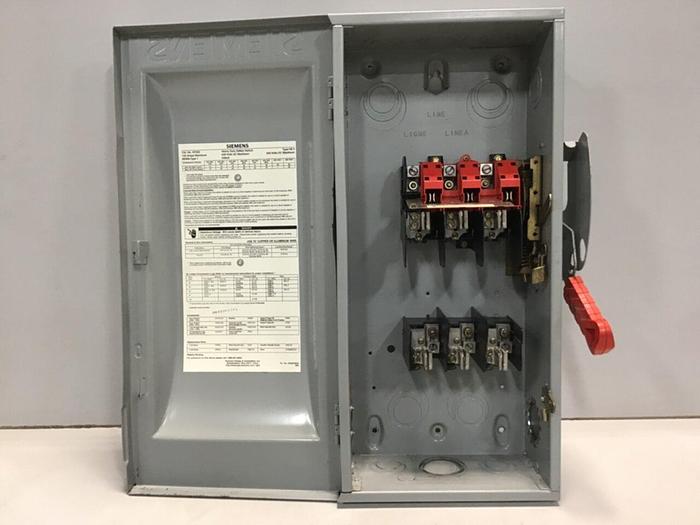 Used SIEMENS 100 Amp Safety Disconnect Switch HF363 #120531