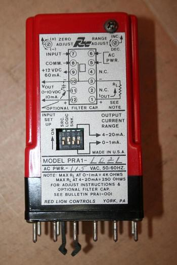 Used RED LION CONTROLS Pulse Rate Converter Relay PRA1-1021 Used