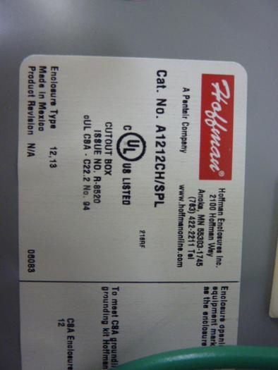 Used HOFFMAN 1 kVA Transformer A1212CH/SPL #50018