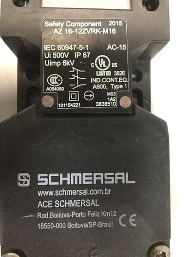 Used SCHMERSAL Safety Interlock Switch AZ 16-12ZVRK-M16 #108696