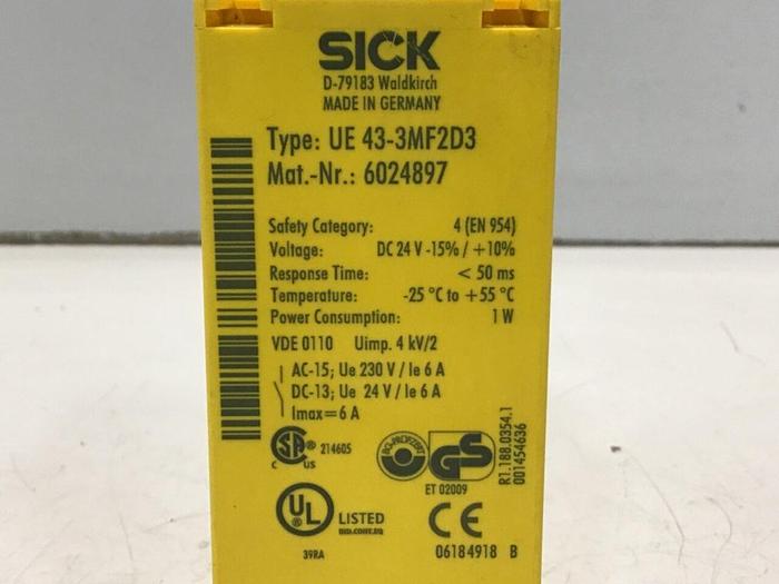 Used SICK OPTIC ELECTRONIC Relay UE43-3MF2D3 #131154