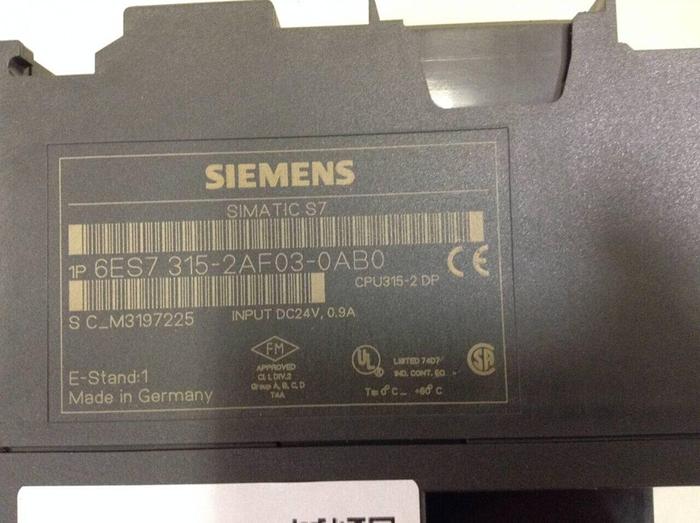 Used SIEMENS CPU w/ Power Supply 6ES7 315-2AF03-0AB0 Used