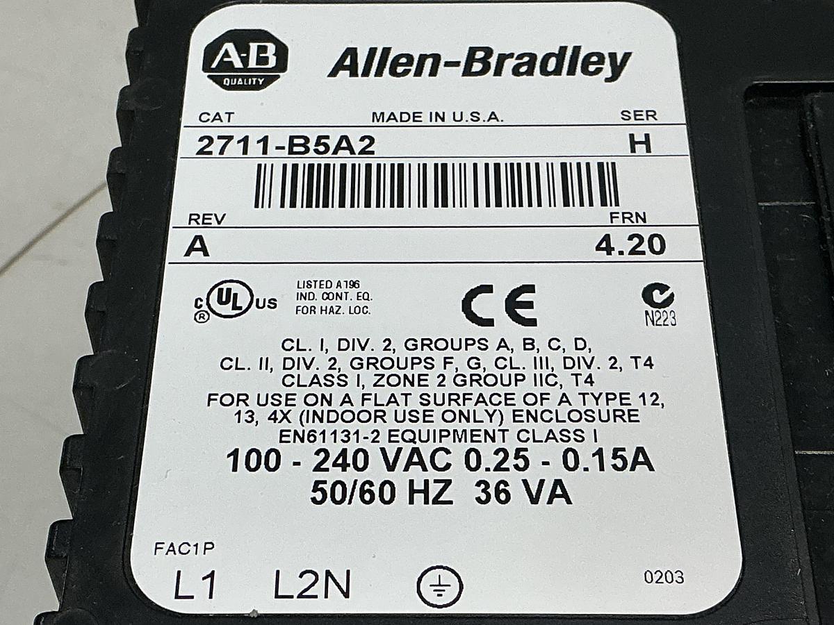 Used ALLEN BRADLEY 2711-B5A2