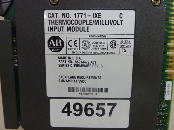 Used ALLEN BRADLEY Input Module 1771-IXE SER C Used