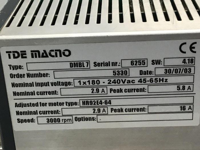 Used TDE MACNO Servo Drive DMBL7 #122285