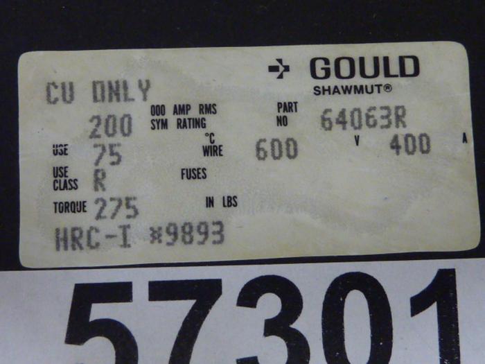 Used GOULD 400 Amp Fuse Block 64063R Used