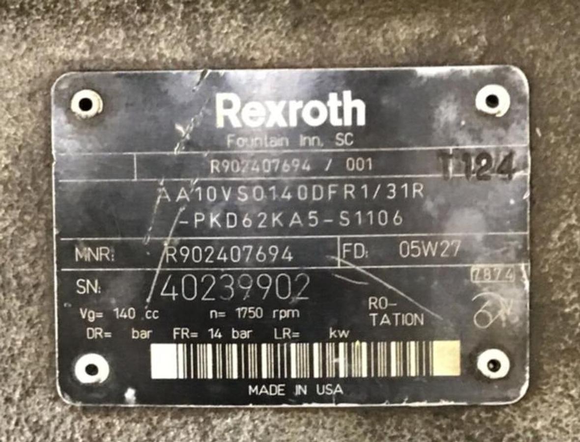 Used REXROTH Hydraulic Pump AA10VS0140DFR131R Used