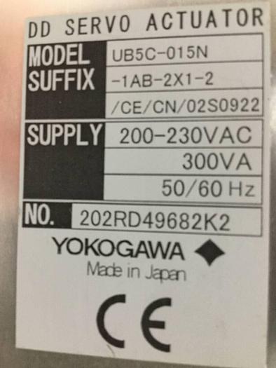 Used YOKOGAWA Servo Actuator UB5C-015N-1AB-2X1-2/CE/CN/02S0922 #98671