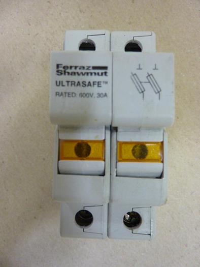 Used FERRAZ SHAWMUT 30 Amp Fuse Holder USM21 #47155