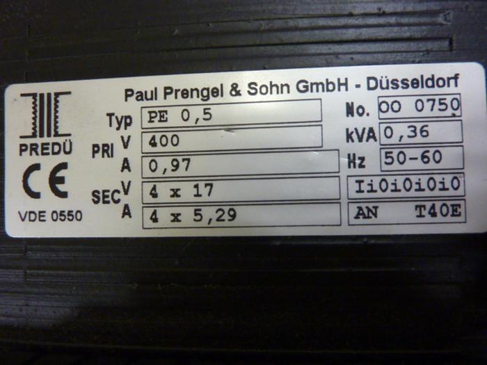 Used PAUL PRENGEL & SOHN Transformer PE 0,5 #58905