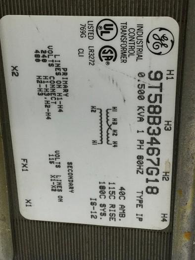 Used GENERAL ELECTRIC 0.500 kVA Transformer 9T58B3467G18 #101993