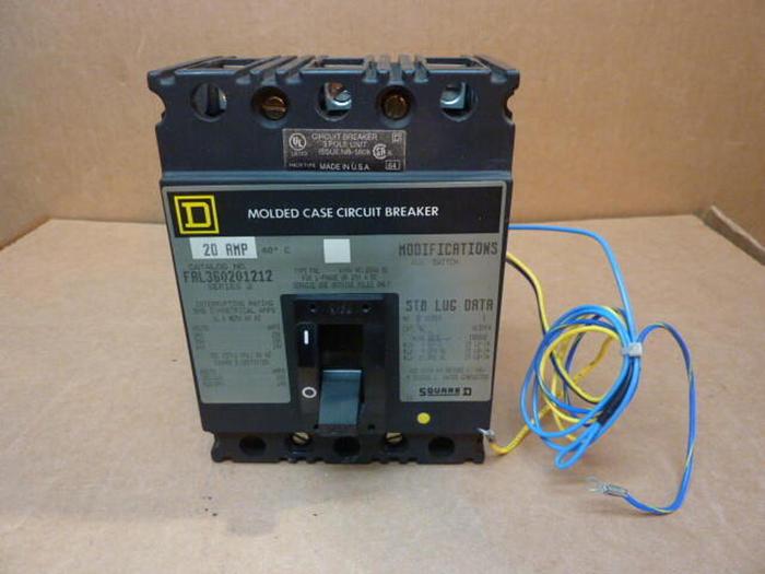 Used SQUARE D 20 Amp Circuit Breaker FAL360201212 USED