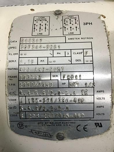 Used ROTRON Blower DR454R72M Used