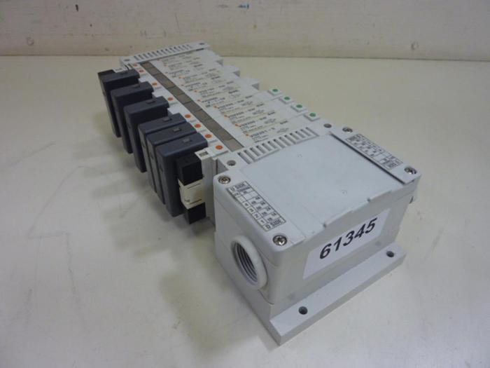 Used SMC Block w/ Valves VQ2100-5W #61345