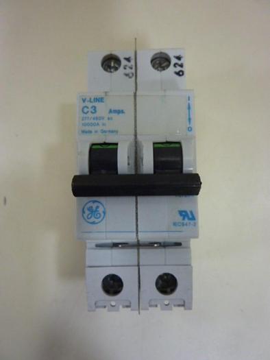Used GENERAL ELECTRIC V-Line 3 Amp Breaker V07203 #64218
