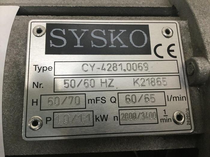 Used SYSKO CORPORATION Pump & 3 PH Motor CY-4281.0069 #116236