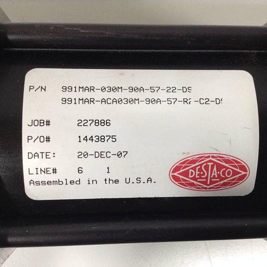 Used DESTACO Pneumatic Hold Clamp 991MAR-030M-90A-57-22-DS #90068