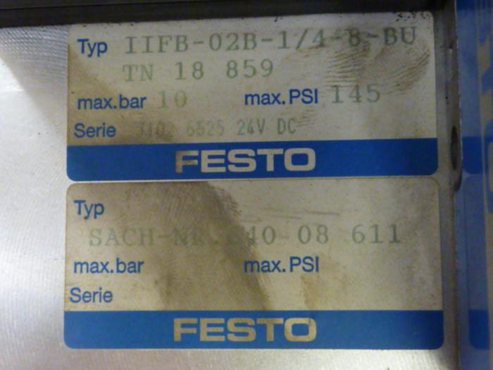 Used FESTO Control Block / Valve Terminal IFB8-02 #52872
