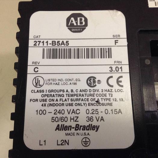 Used ALLEN BRADLEY Operator Interface 2711-B5A5 SER F Used