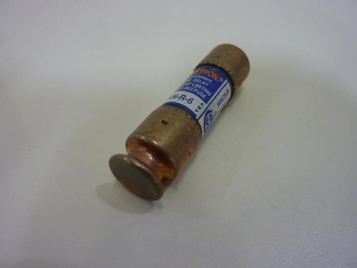 Used FUSETRON 6 Amp Fuse FRN-R-6 #47578