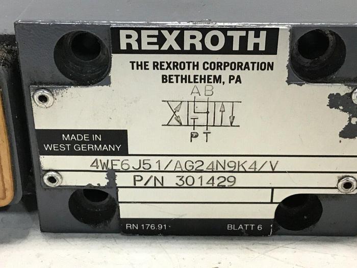 Used REXROTH Valve 4WE6J51AG24N9K4V #116283
